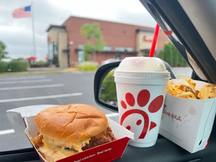 Chik-fil-A honey pepper pimento cheese chicken sandwich